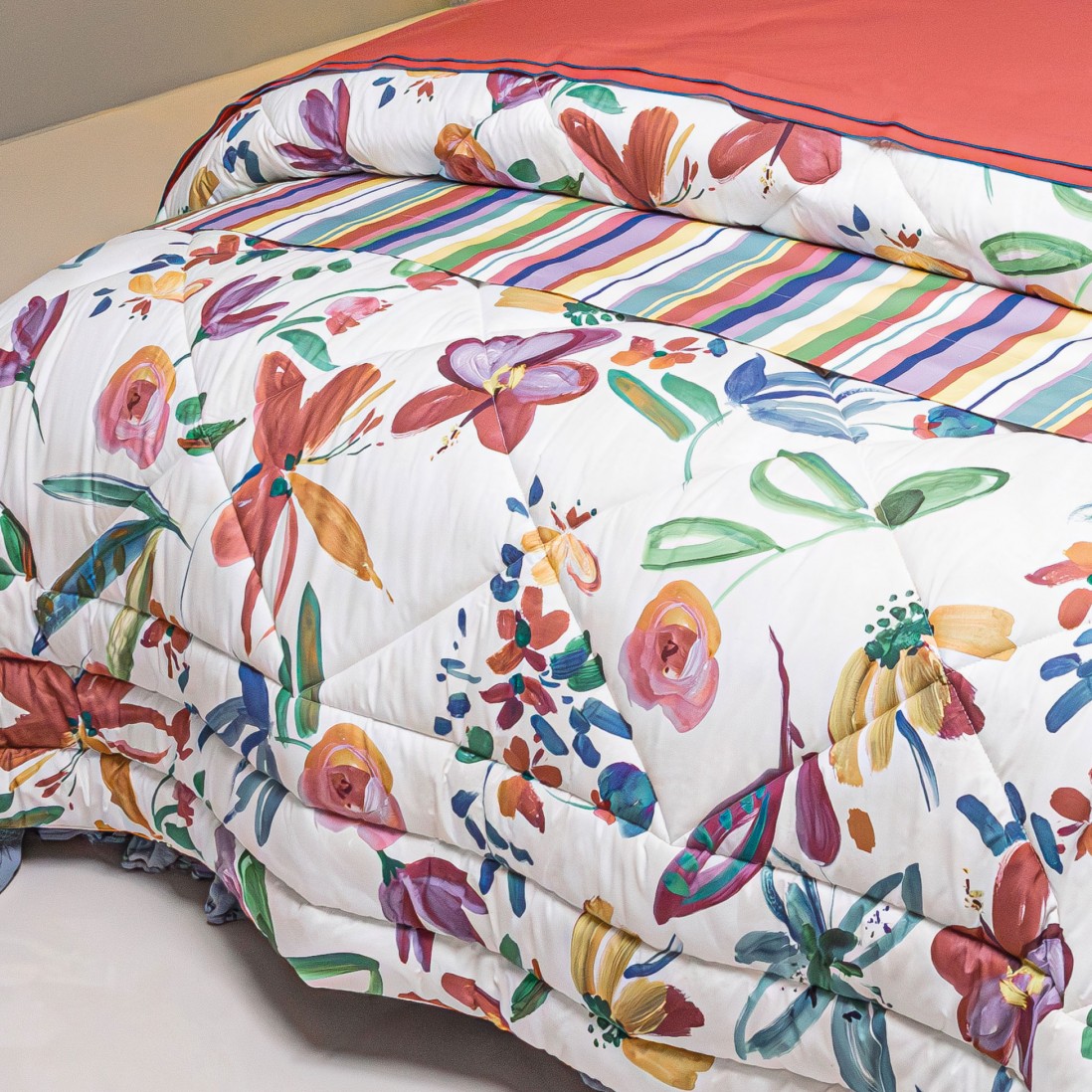 Amparo Floral Double Bed Bedspread Multicolor