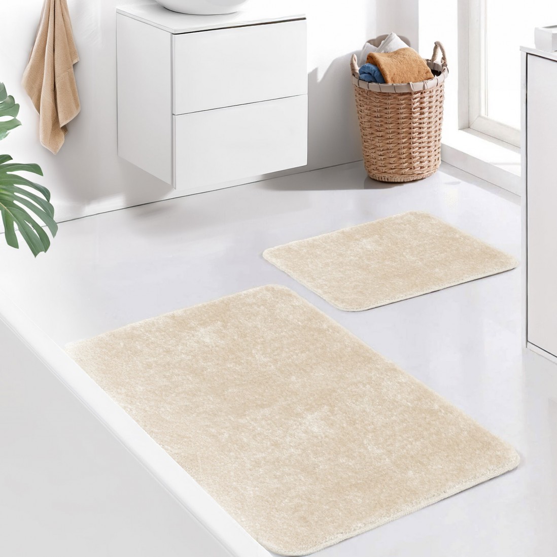 Alfombra de Bao Veneza Conjunto Beige