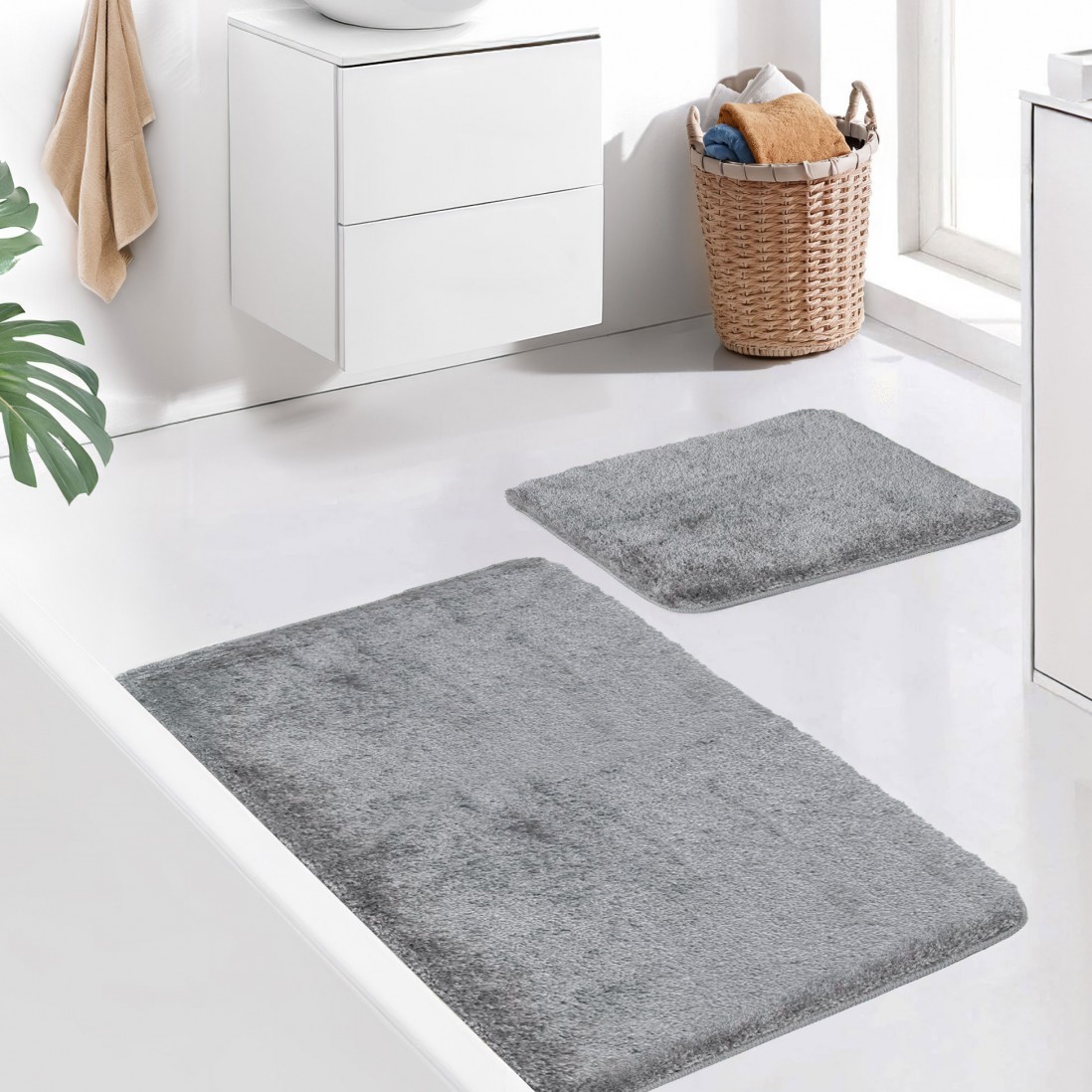 Veneza Bath Rug Set Gray