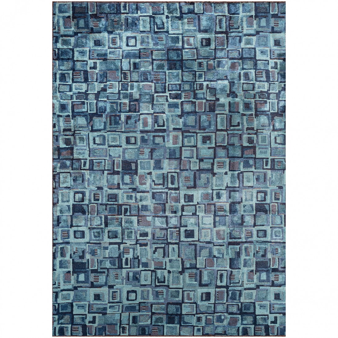 Geometric Area Rug Glam Velvet 3652/004 Blue