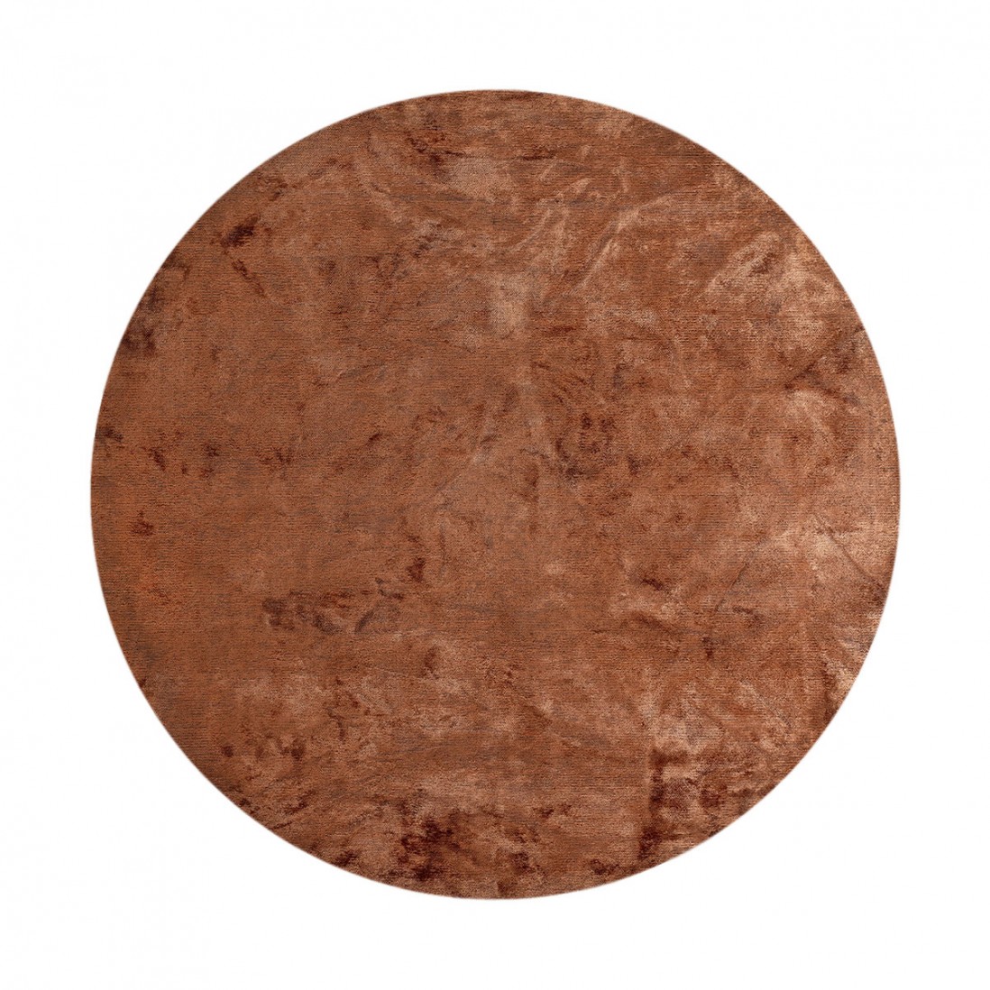 Plain Round Rug Glam Velvet 71431/837 Orange