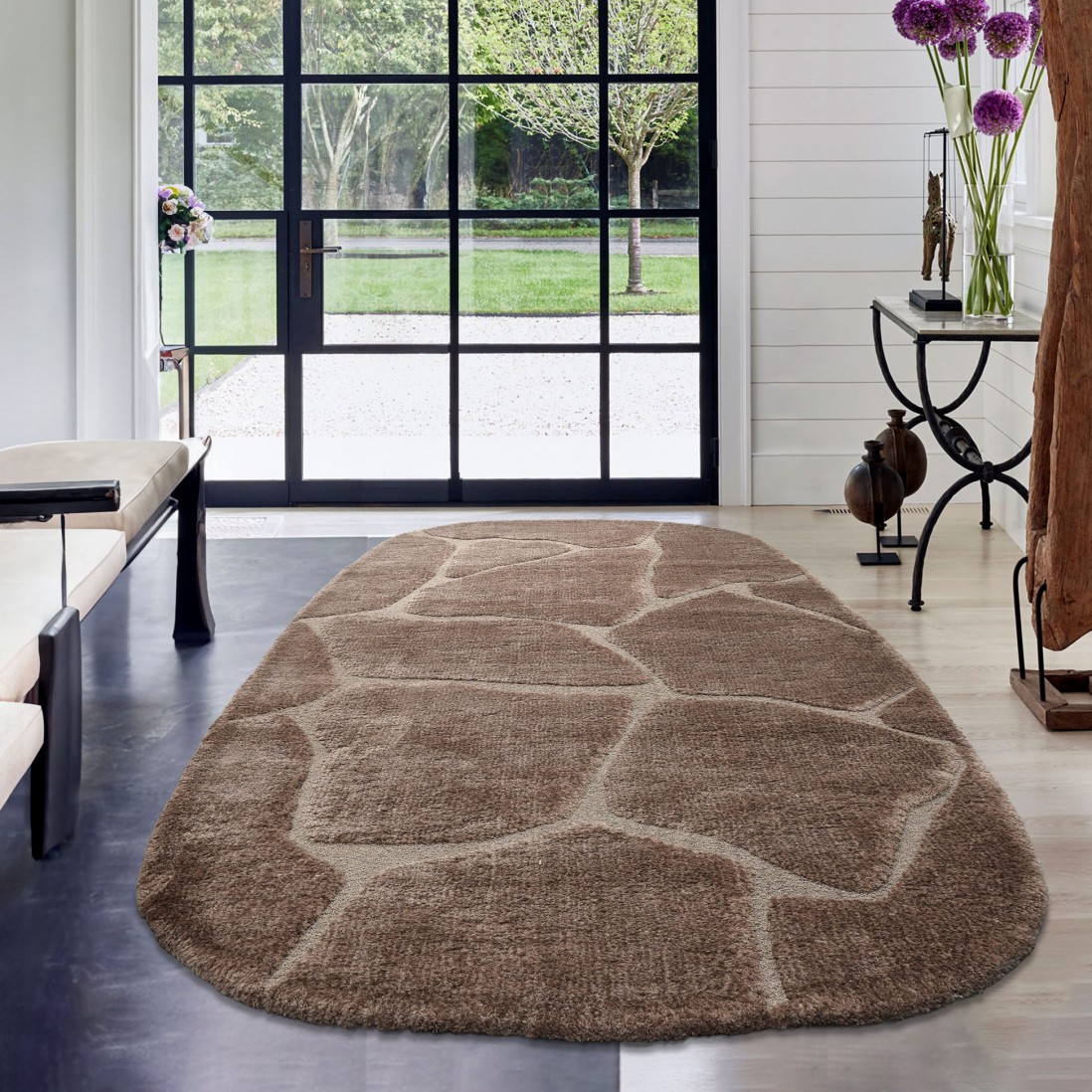 Modern Oval Rug Mori 14067/7222 Brown
