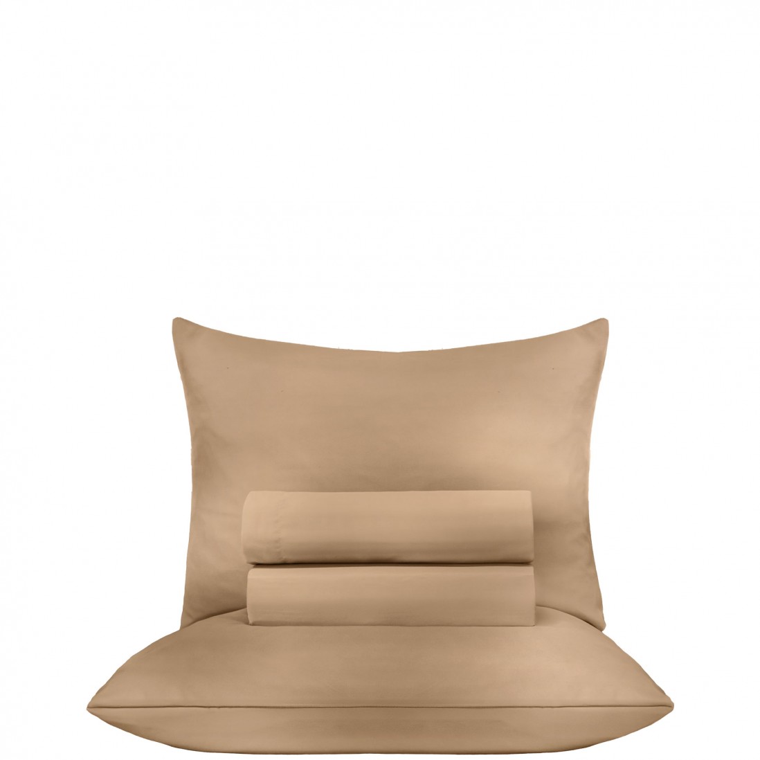 Juego de Sbanas Cama Individual Micro 3 Piezas Marrn Taupe