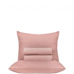 Juego de Sbanas Cama Doble Micro 4 Piezas Rosa Seco