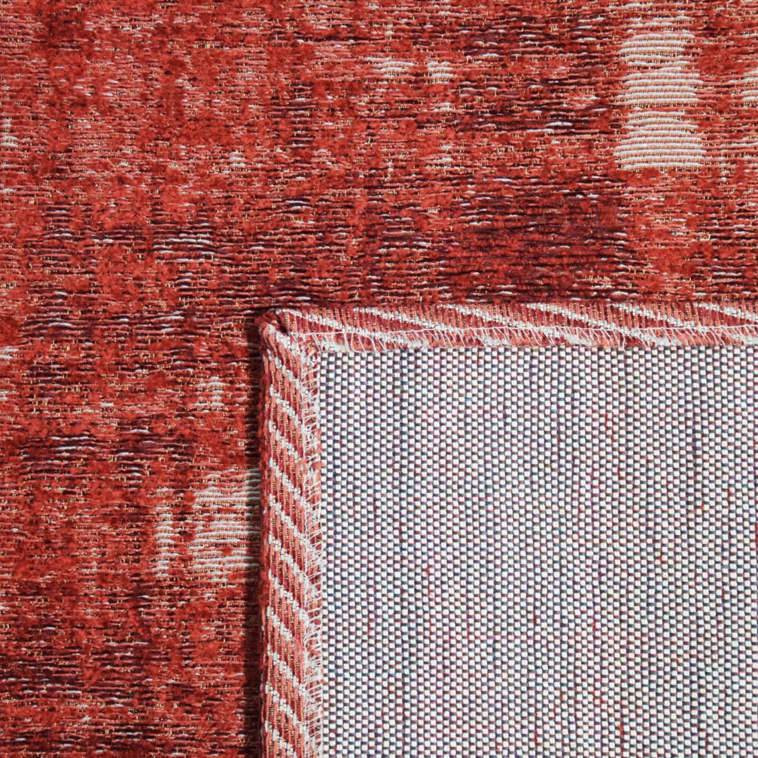 ANTIK CHENILLE GRUNGE RED AREA RUG