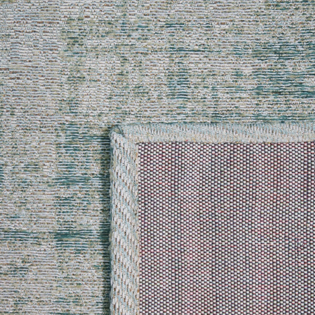 ANTIK CHENILLE GRUNGE AQUA AREA RUG