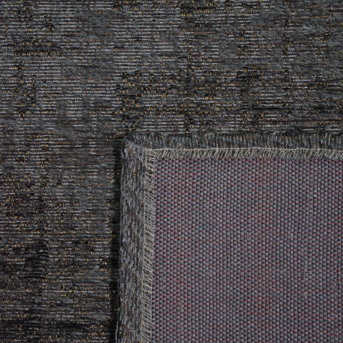 ANTIK CHENILLE GRUNGE ANTHRACITE AREA RUG