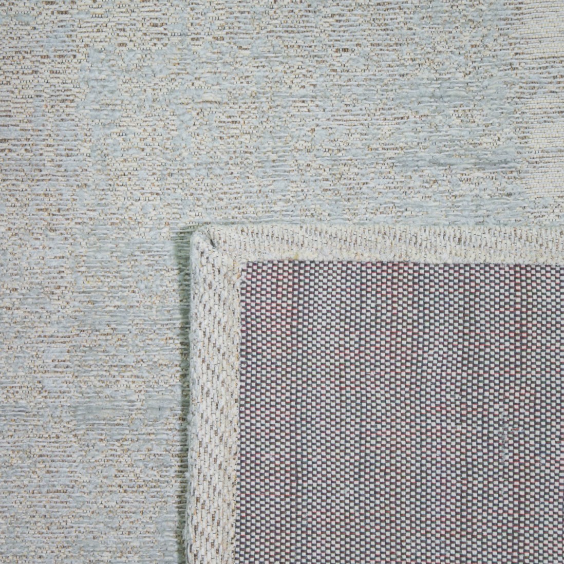 ANTIK CHENILLE GRUNGE SOFT BLUE AREA RUG