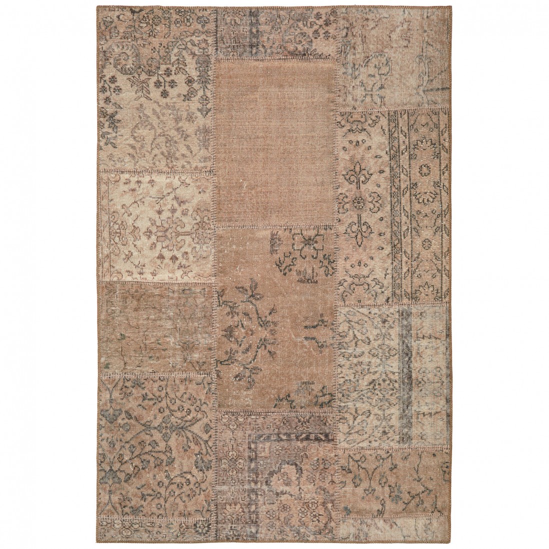 MODERN PATCHWORK BEGE AREA RUG