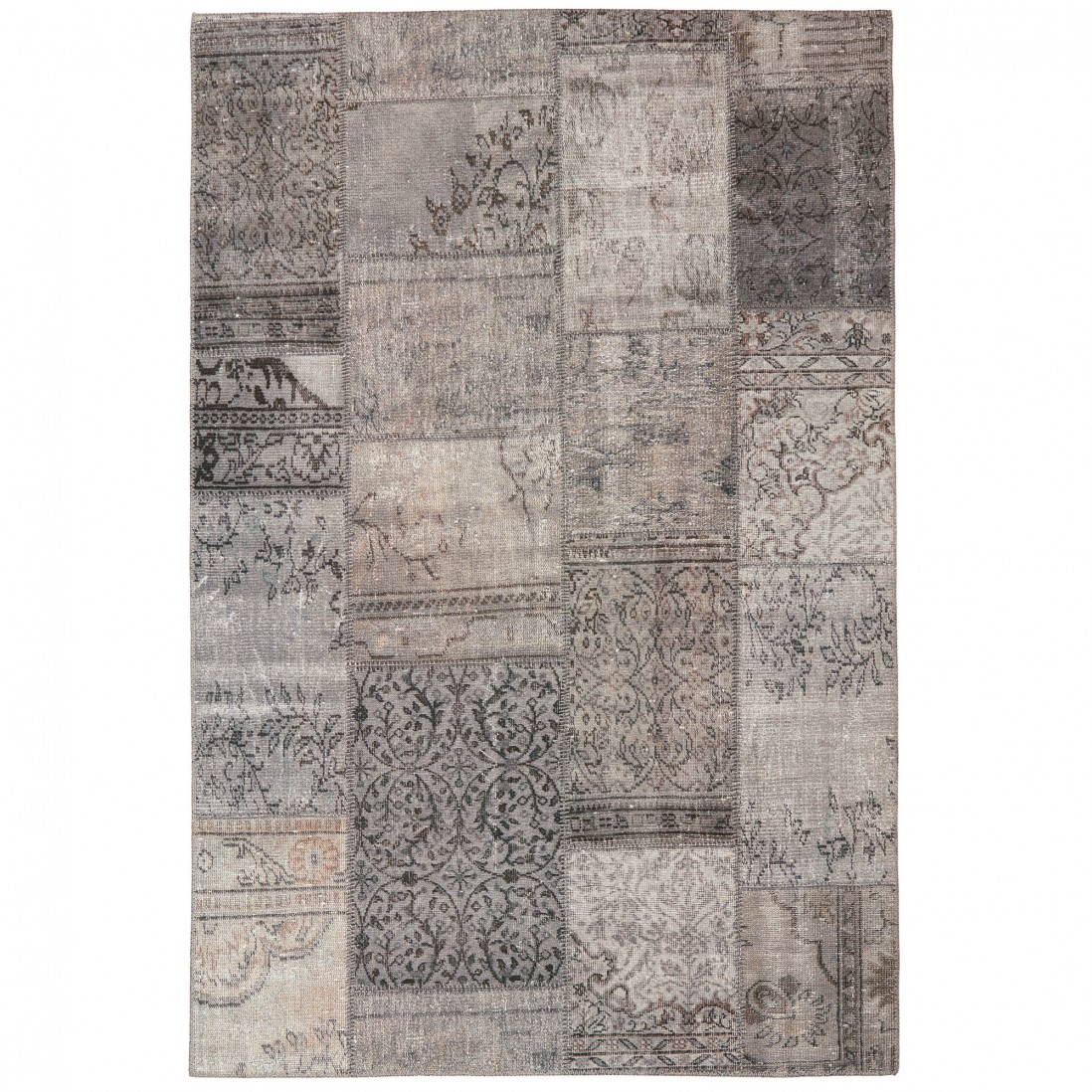 MODERN PATCHWORK GREY AREA RUG