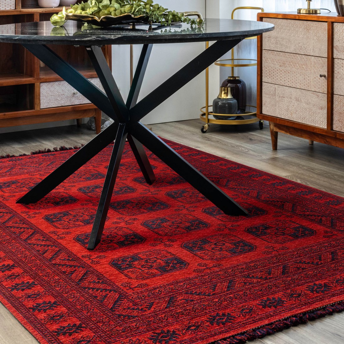 Oriental Area Rug Bukhara BK01 Red