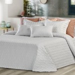 Democrito Geometric Double Bed Bedspread White