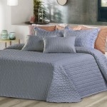 Democrito Geometric Double Bed Bedspread Gray