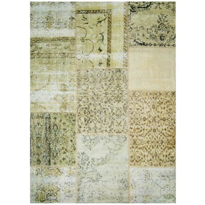 MODERN PATCHWORK L/T GREEN AREA RUG