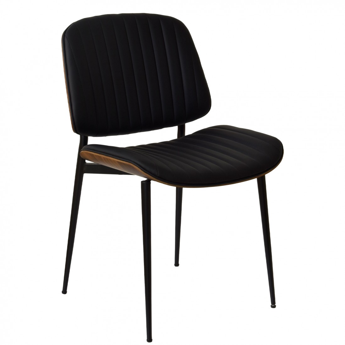 Wood and Polyskin Dining Chair Sevres Black