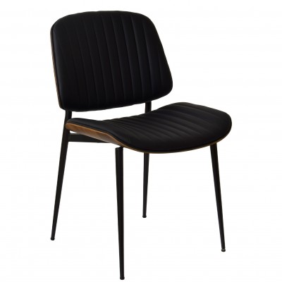 Wood and Polyskin Dining Chair Sevres Black - Pack 2