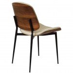 Wood and Polyskin Dining Chair Sevres Beige