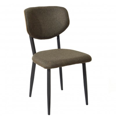 Wooden and Fabric Dining Chair Pantin Brown - Pack 2