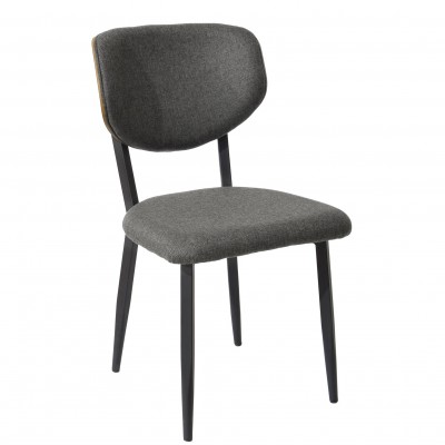 Wooden and Fabric Dining Chair Pantin Gray - Pack 2