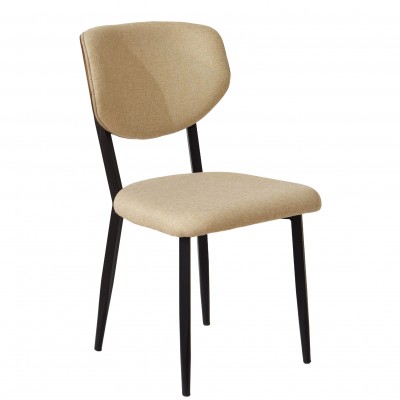 Wooden and Fabric Dining Chair Pantin Beige - Pack 2