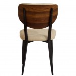 Wooden and Fabric Dining Chair Pantin Beige