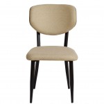 Wooden and Fabric Dining Chair Pantin Beige