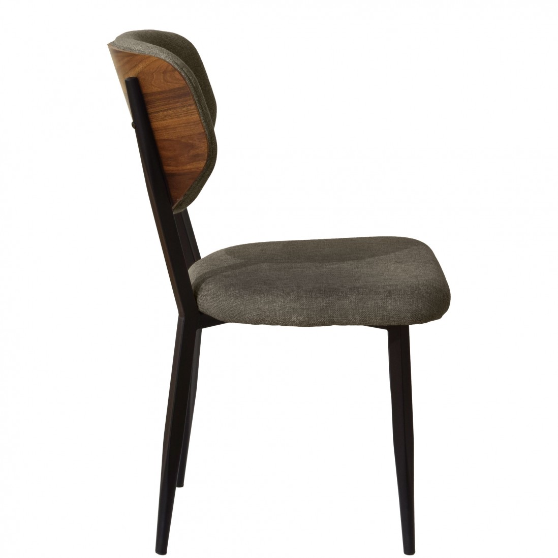 Wooden and Fabric Dining Chair Pantin Brown