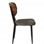 Wooden and Fabric Dining Chair Pantin Brown