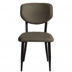 Wooden and Fabric Dining Chair Pantin Brown