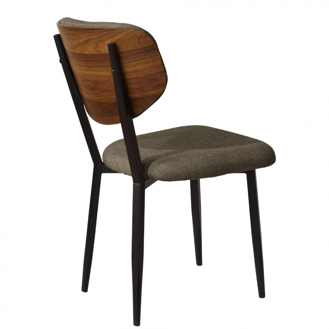 Wooden and Fabric Dining Chair Pantin Brown