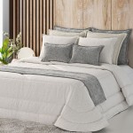 Jaspe Plain Double Bed Bedspread Gray