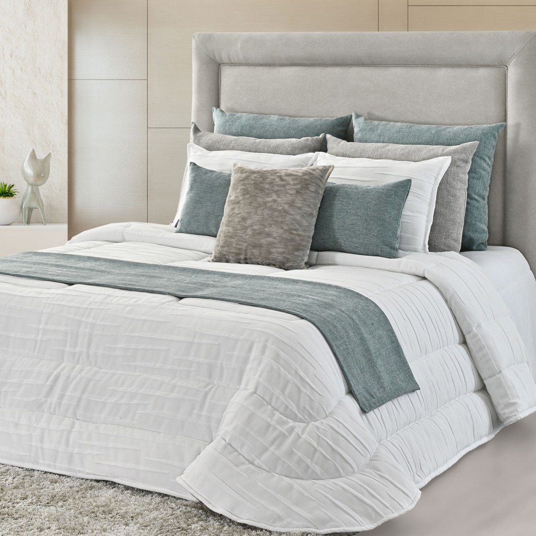 Edredn de Cama Doble Dione Abstracto Beige Natural