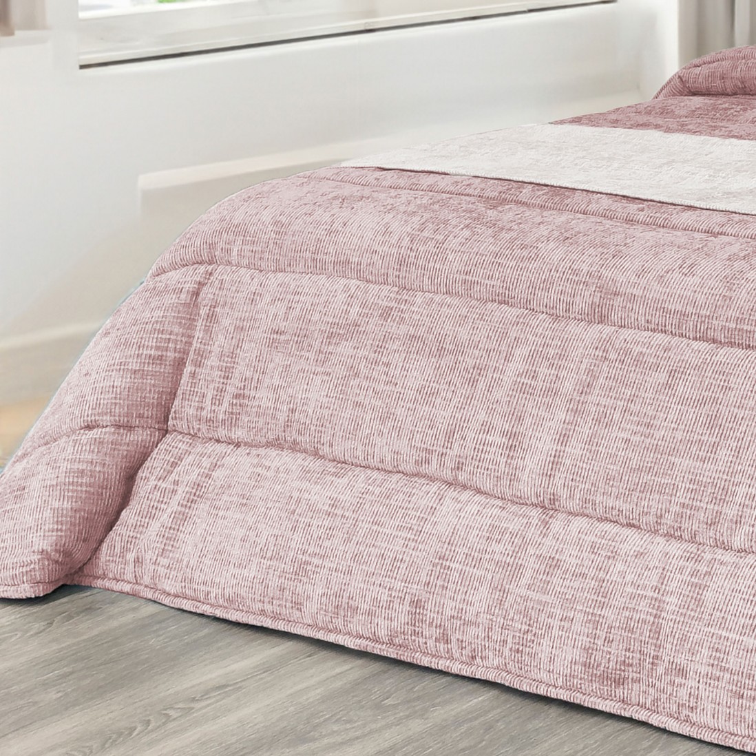 Fina Plain Double Bed Bedspread Pink