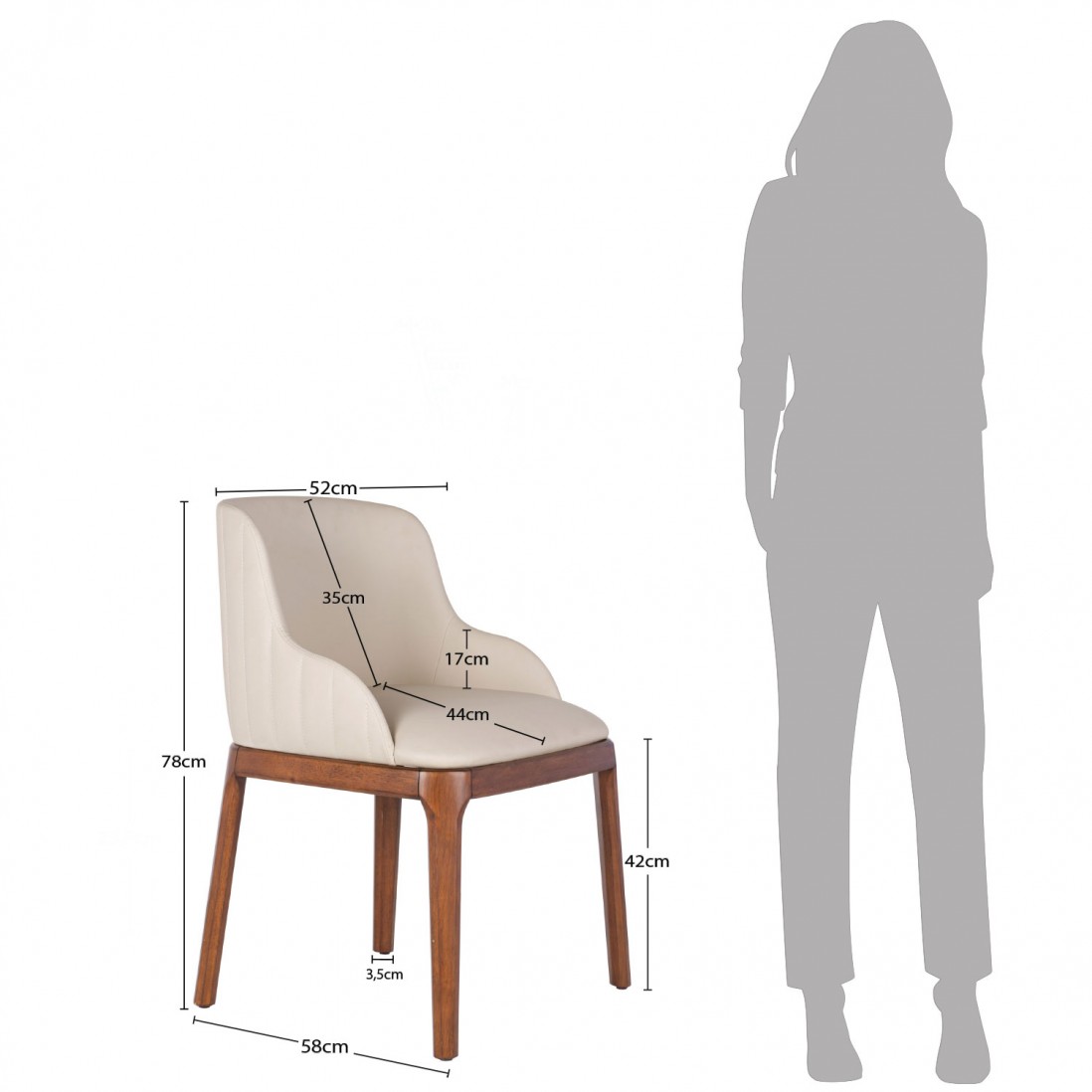 Dining Polyskin Chair Toulouse Beige/Brown