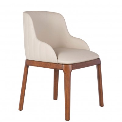 Dining Polyskin Chair Toulouse Beige/Brown - Pack 2