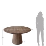 Walnut Round 135cm Dining Table Pictor
