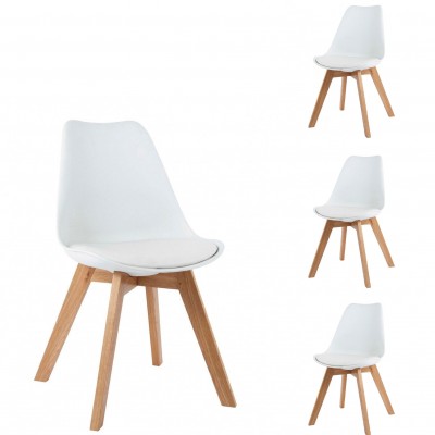 Nordic Kitchen Chair Scandinave White - Pack 4