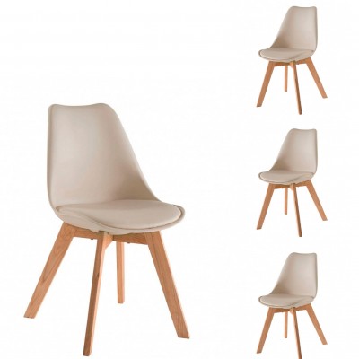 Nordic Kitchen Chair Scandinave Beige - Pack 4 Nordic Kitchen Chair Scandinave Beige - Pack 4