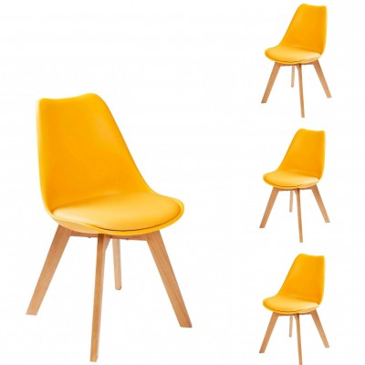 Nordic Kitchen Chair Scandinave Yellow - Pack 4 Nordic Kitchen Chair Scandinave Yellow - Pack 4