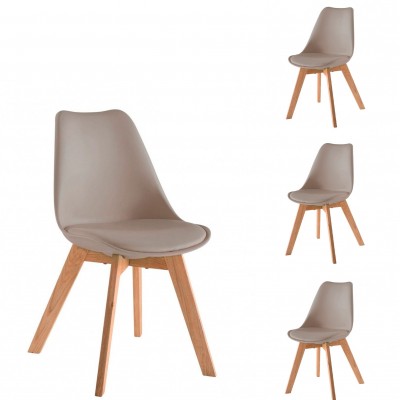 Nordic Kitchen Chair Scandinave Brown - Pack 4 Nordic Kitchen Chair Scandinave Brown - Pack 4