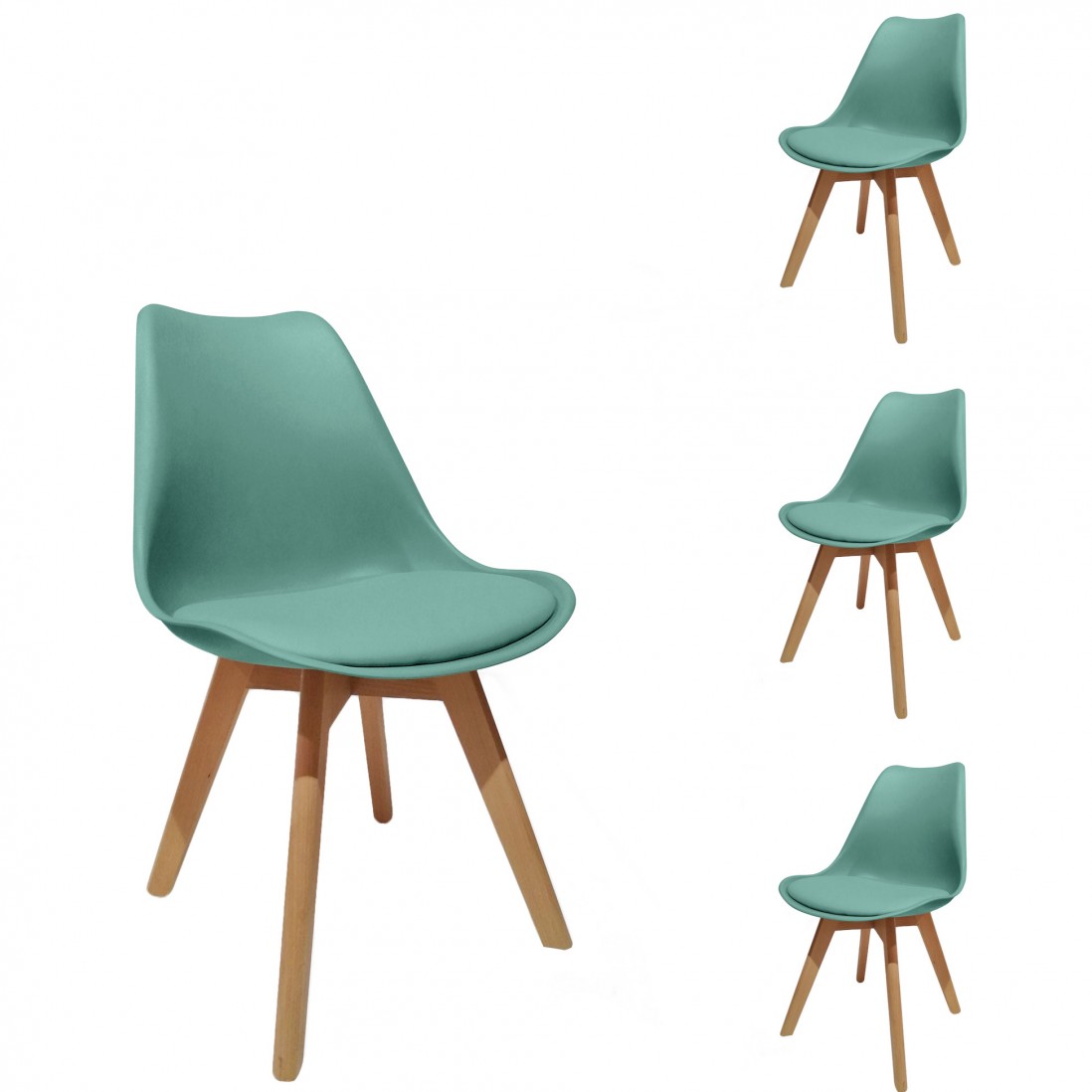 Cadeira de Jantar Plstico Nrdica Scandinave Verde Menta