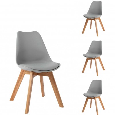 Nordic Kitchen Chair Scandinave Gray - Pack 4 Nordic Kitchen Chair Scandinave Gray - Pack 4