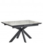 Mesa de Comedor Extensible con Tapa Cermica Leo Negro