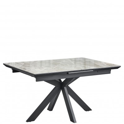 Extensible with Ceramic Top Dining Table Leo Black