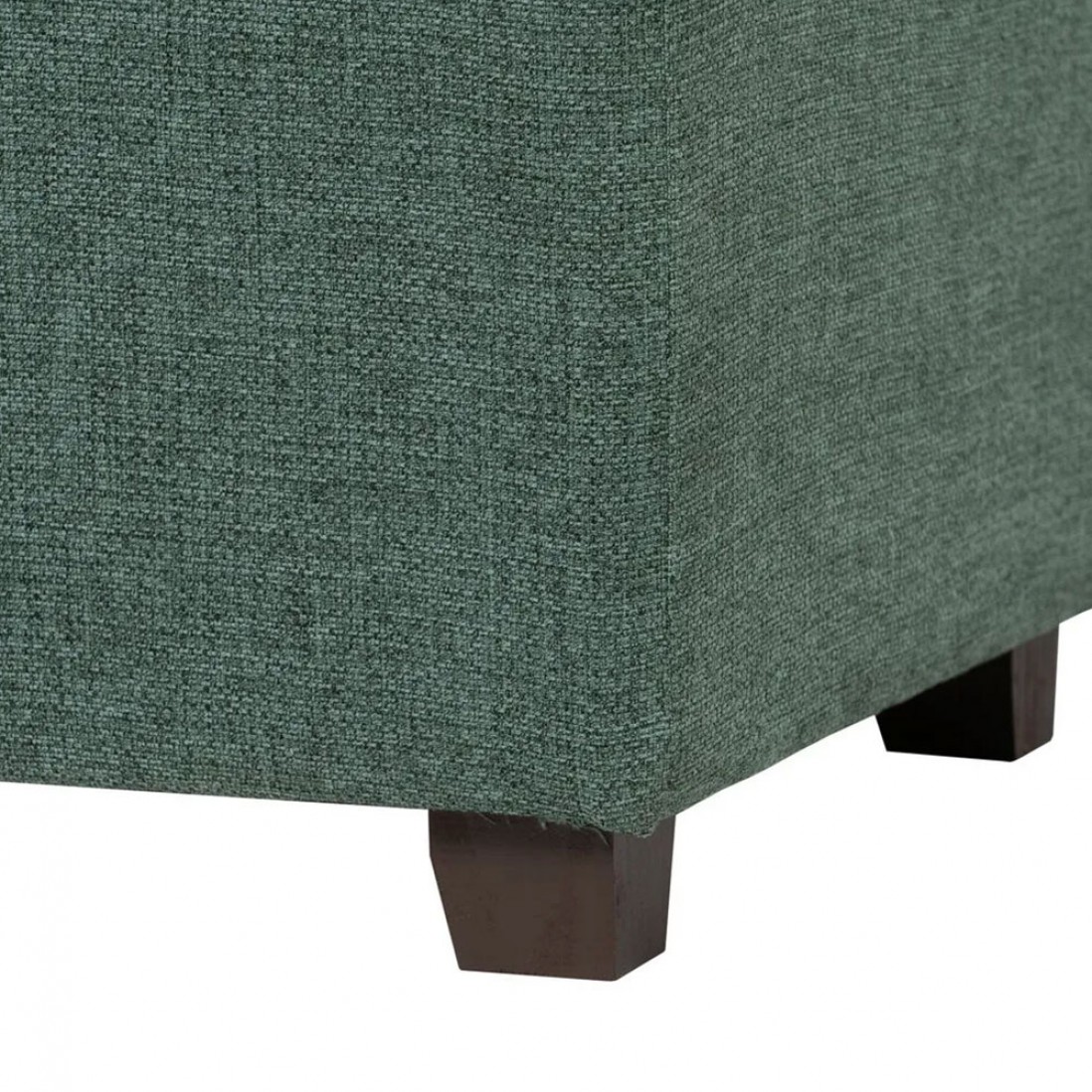 Wooden and Fabric Stool with Storage 080 Green