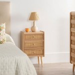 Wooden with 3 Drawers Bedside Table 397 Brown