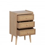 Wooden with 3 Drawers Bedside Table 397 Brown