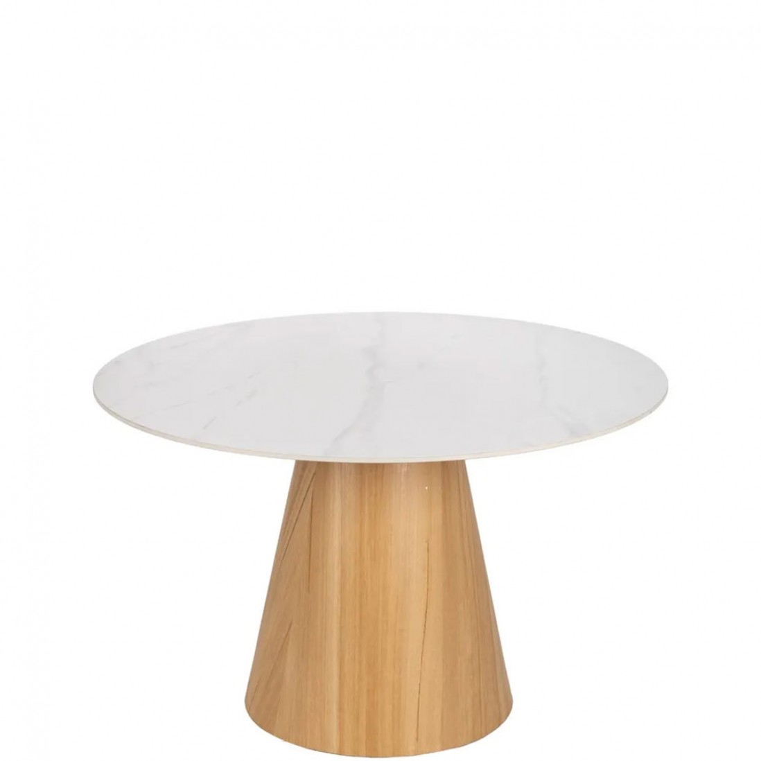 Round Wood and Metal Dining Table 351 White