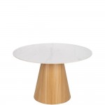 Mesa de Comedor Redonda de Madera y Metal 351 Blanco