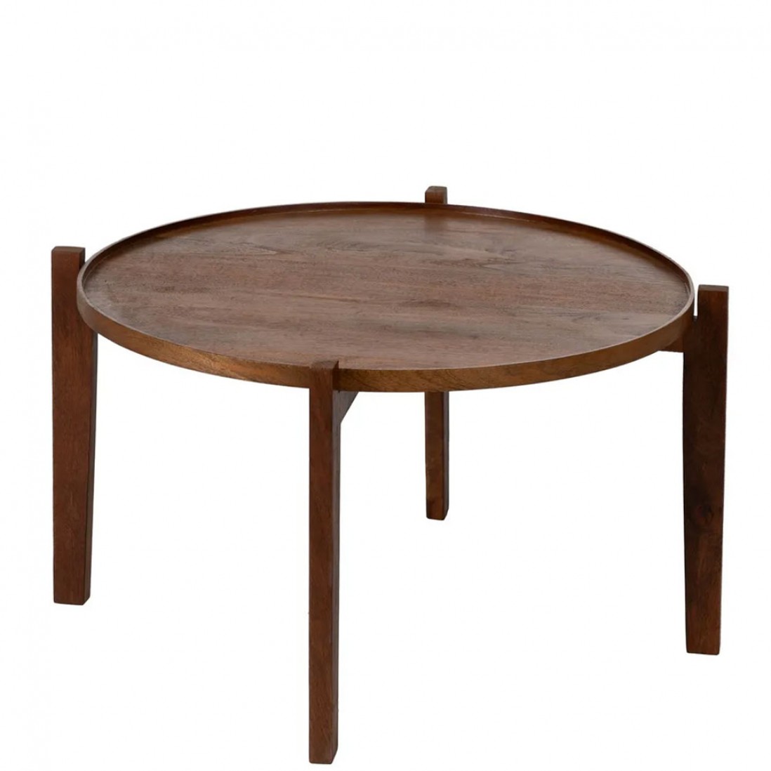 Round Mango Wood Coffee Table 662 Brown